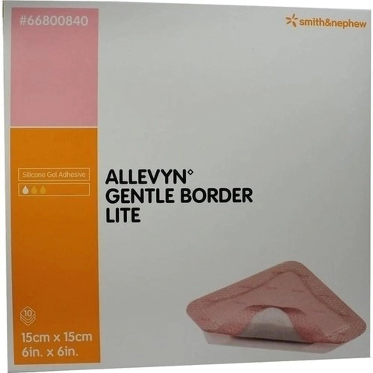 Allevyn Gentle Border Lite - 15cm x 15cm 10/BX