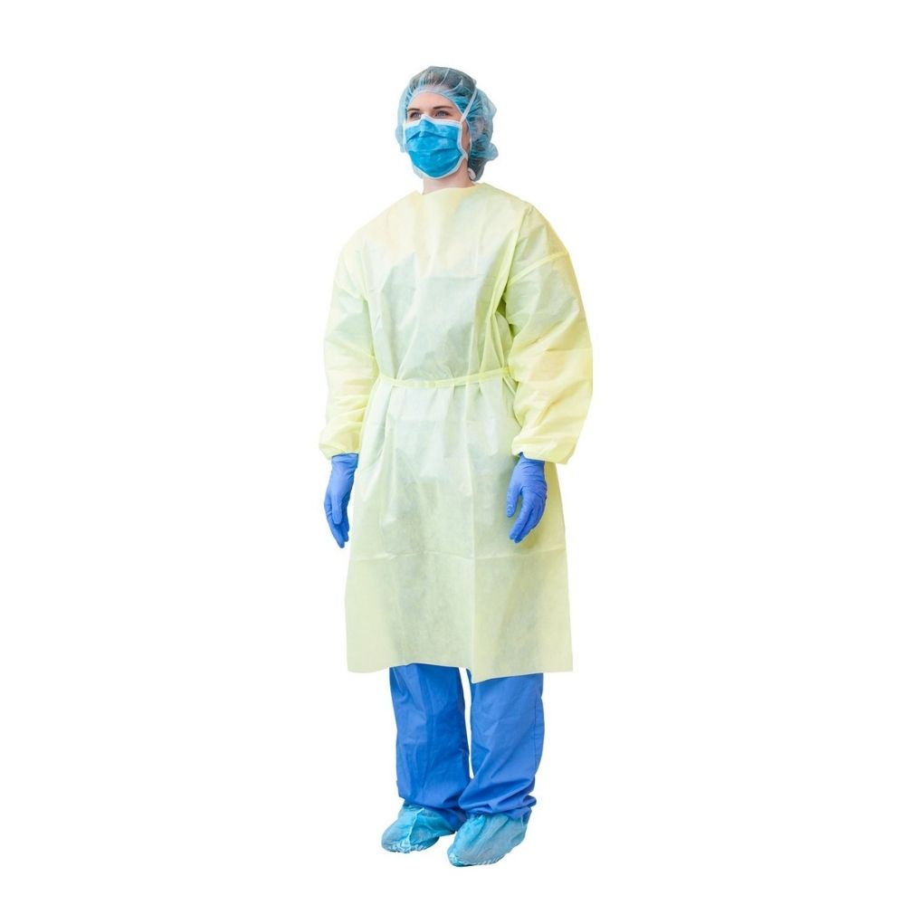 Cardinal - AAMI Level 2 Isolation Gown - Yellow - Universal - 100/CA