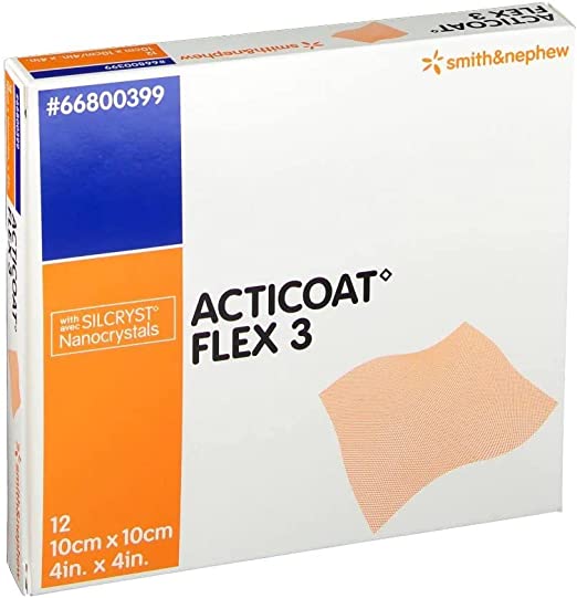 Acticoat Flex 3 - 10cm x 10cm (tenue 3 jours) 10/Boîte