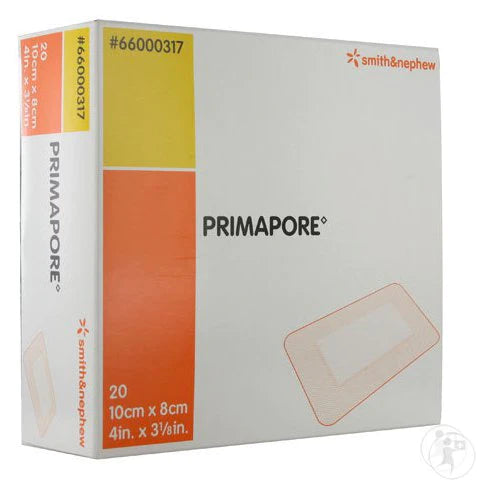Primapore Adhesive Non-Woven Wound Dressing 10cm x 8cm 20/Box