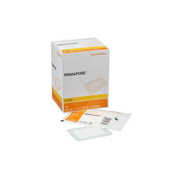 Primapore Adhesive Non-Woven Wound Dressing 8.3cm x 6cm 50/Box